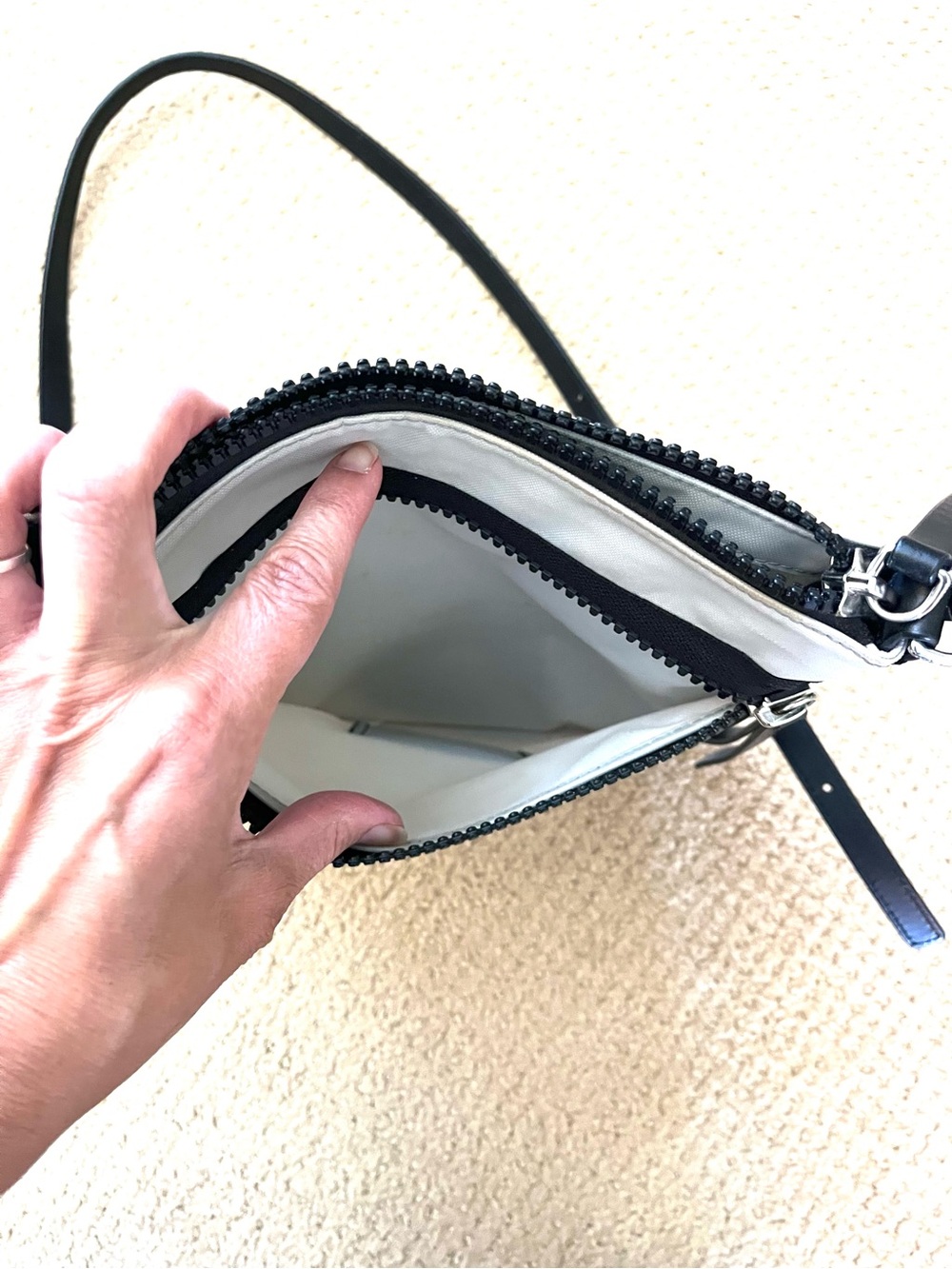Marc Jacobs Light Gray and Black Nylon Canvas Crossbody Bag - Picture 7 of 14